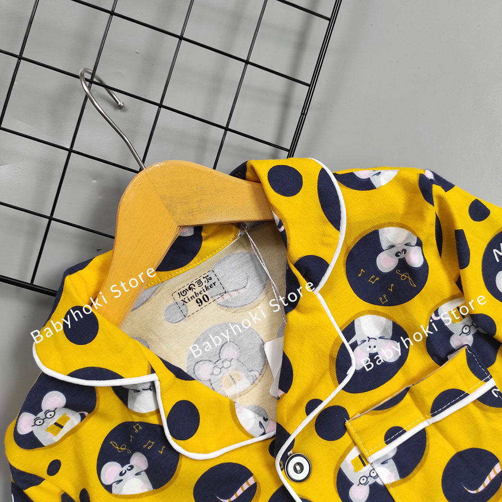 [225602] - Piyama Anak / Setelan Tidur Anak / Baju Tidur Anak - Motif Rat Cheese