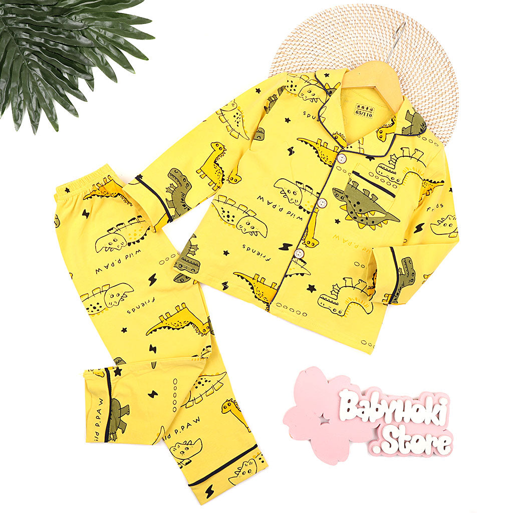 [225670] - Baju Piyama Anak Import / Setelan Tidur Anak - Motif Dino Friend