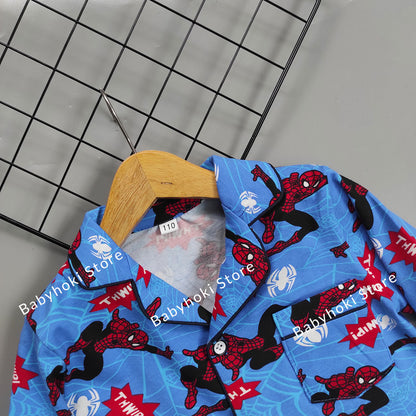 [225686] - Baju Piyama Anak Import / Setelan Tidur Anak - Motif Spider Action