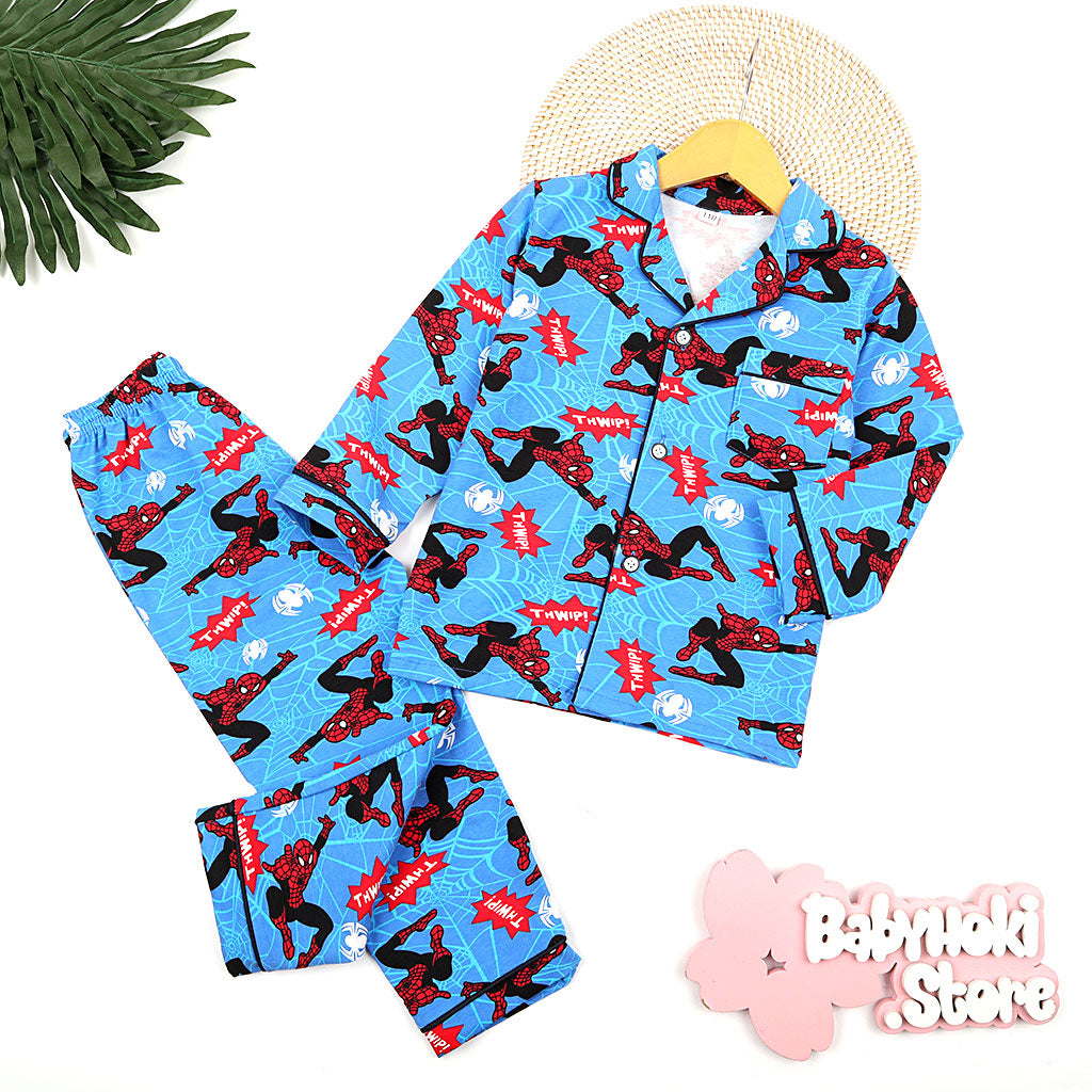 [225686] - Baju Piyama Anak Import / Setelan Tidur Anak - Motif Spider Action