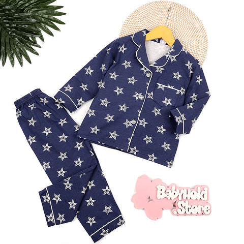 [225706] - Baju Piyama Anak Import / Setelan Tidur Anak - Motif Star Pattern