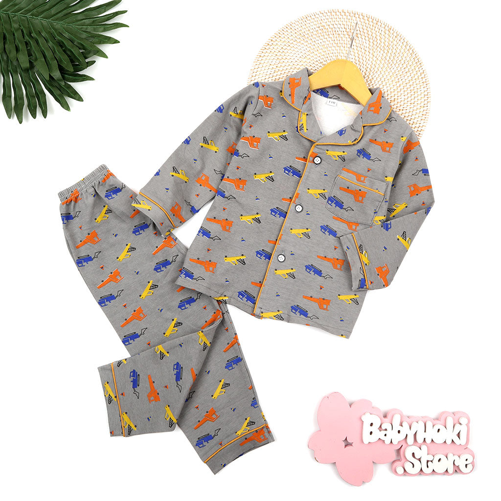 [225707] - Baju Piyama Anak Import / Setelan Tidur Anak - Motif Small Car