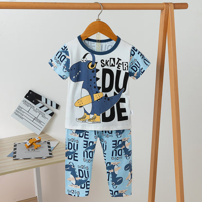 [225735] - Setelan Piyama Anak Import / Baju Tidur Anak - Motif Skater Animal