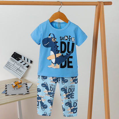 [225738] - Setelan Piyama Anak Import / Baju Tidur Anak - Motif Skater Dude