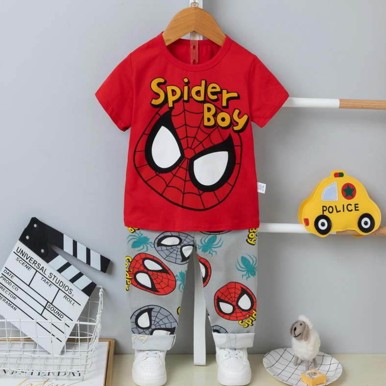 [225749] - Setelan Piyama Anak Import / Baju Tidur Anak - Motif Spider Boy