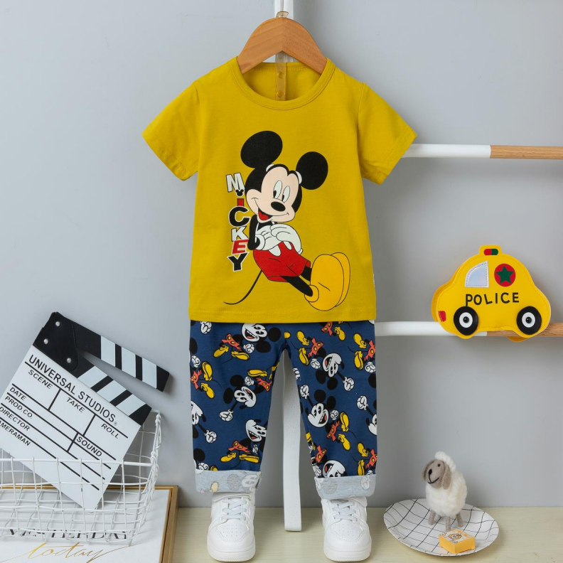 [225751] - Setelan Piyama Anak Import / Baju Tidur Anak - Motif Mickey Relax