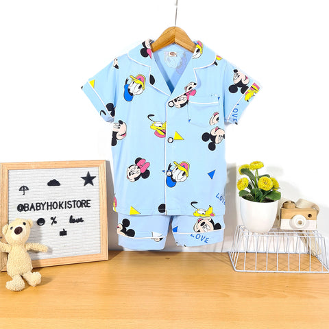 [225765] - Baju Piyama Anak Import / Setelan Tidur Anak - Motif Mickey Donald