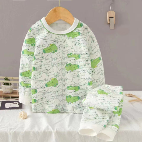 [225825] - Setelan Baju Tidur Piyama Anak Laki-Laki - Motif Terrible Crocodile