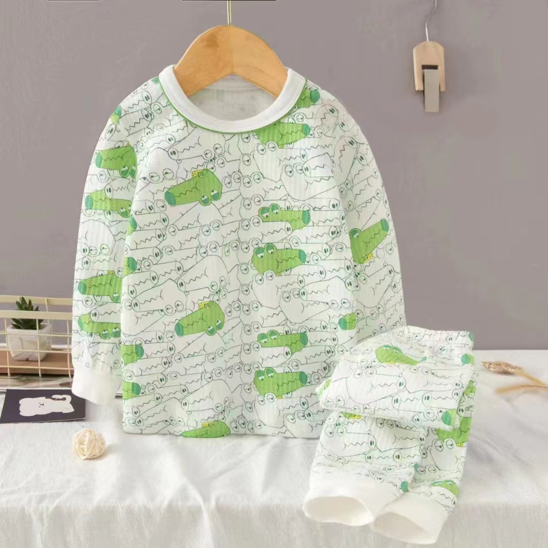 [225825] - Setelan Baju Tidur Piyama Anak Laki-Laki - Motif Terrible Crocodile