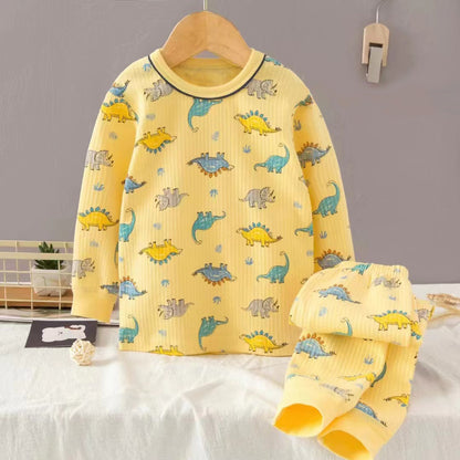 [225827] - Setelan Baju Tidur Piyama Import Anak Laki-Laki - Motif Herbivorous Dinosaurs