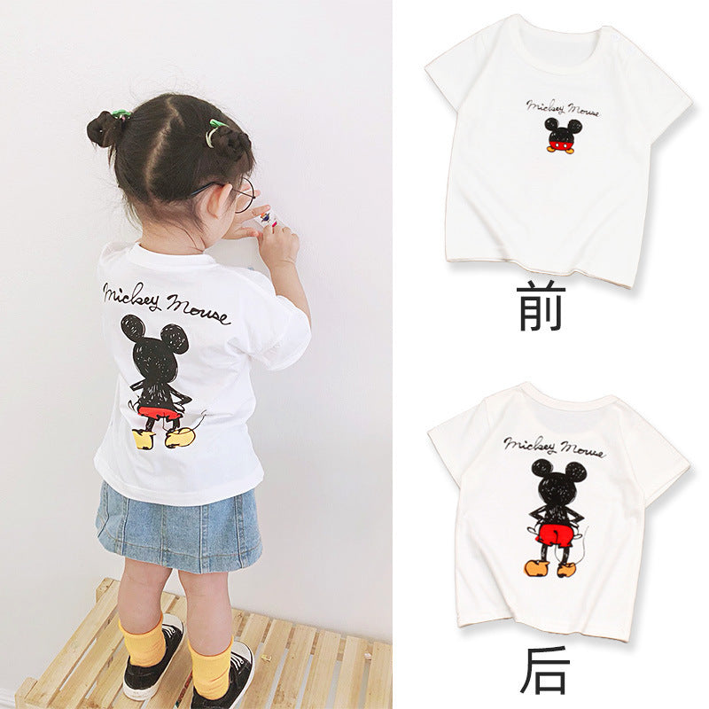 [227182-MOUSE WHITE] - Atasan Anak / Kaos Anak Import - Motif Mickey Mouse