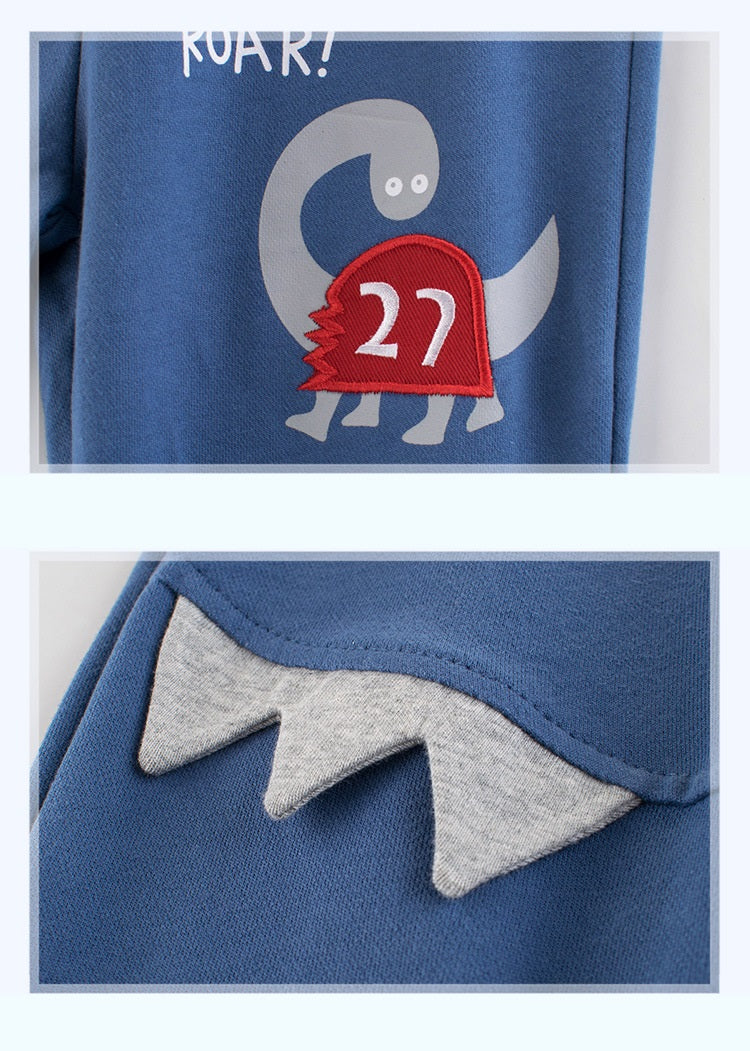 [121302-LIGHT GRAY] - Celana Jogger Anak / Celana Santai Anak - Motif Bordir 3D Roar