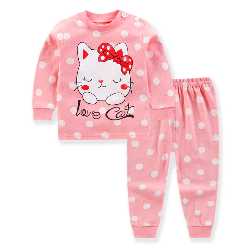 [227210] - Baju Piyama Anak Import / Setelan Tidur Anak - Motif Love Cat