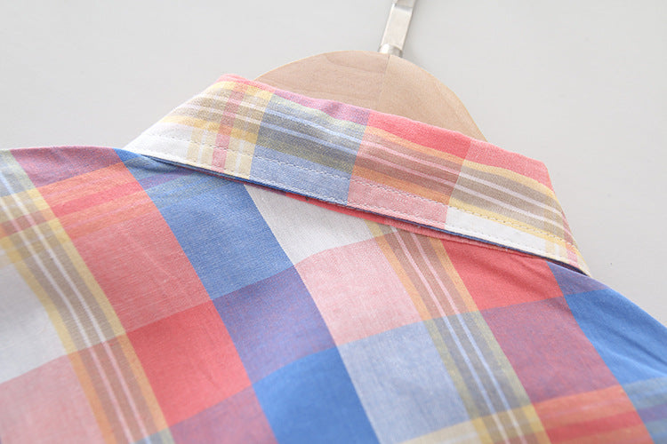 [368302-YELLOW] - Setelan Kemeja Keren Anak - Motif Madras Neat