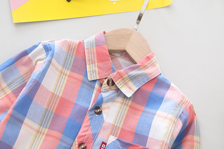 [368302-YELLOW] - Setelan Kemeja Keren Anak - Motif Madras Neat