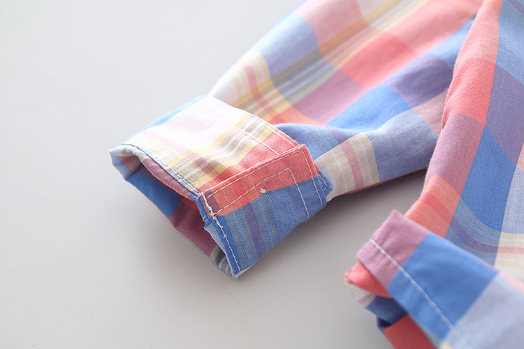 [368302-YELLOW] - Setelan Kemeja Keren Anak - Motif Madras Neat