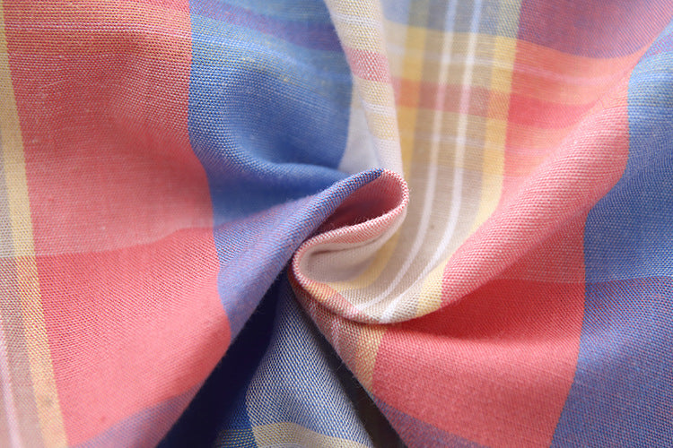 [368302-YELLOW] - Setelan Kemeja Keren Anak - Motif Madras Neat