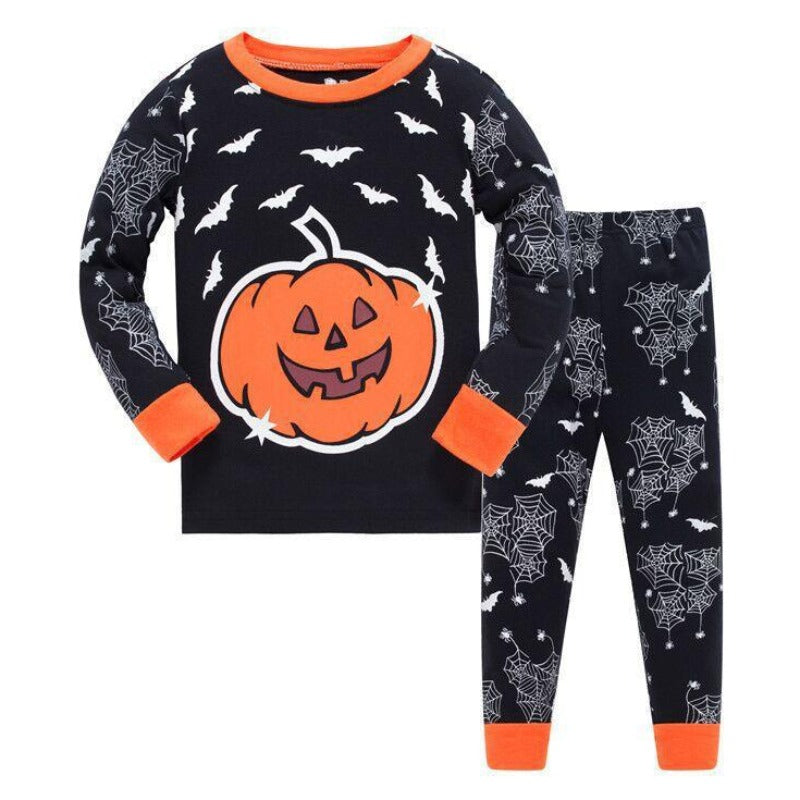 [232213] - Setelan Tidur Anak / Baju Tidur Anak Import - Motif Halloween Pumpkins