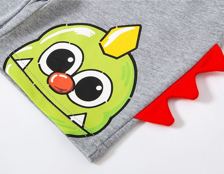 [370213-GRAY] - Celana Santai 3D Anak - Motif Horned Beast