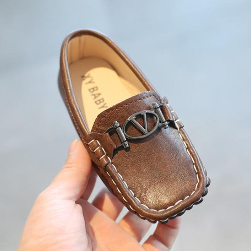 [381132-BLACK] - Sepatu Formal Anak Import - Motif Shiny Skin