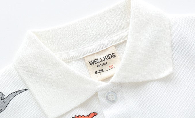 [513101] - Atasan Kaos Polo Fashion Anak - Motif Little Dinosaur