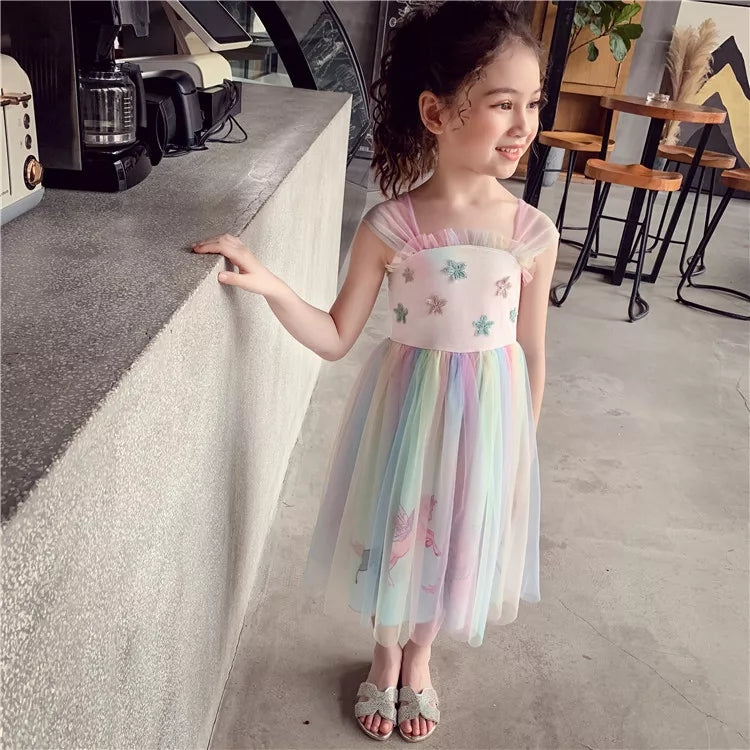 [363386] - Dress Fashion Anak Perempuan - Motif Rainbow Unicorn