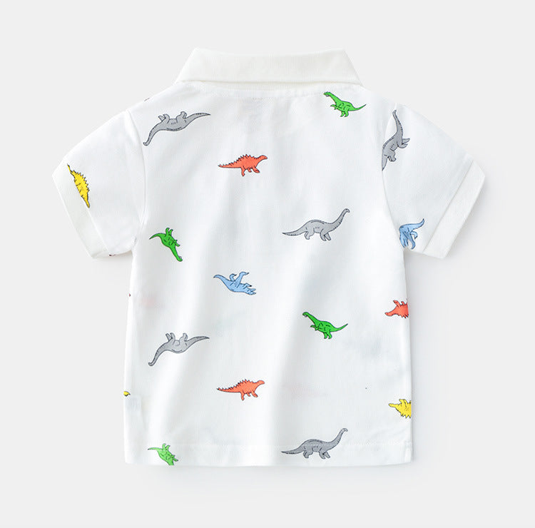 [513101] - Atasan Kaos Polo Fashion Anak Import - Motif Little Dinosaur