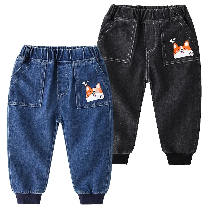 [513293] - Bawahan / Celana Jogger Jeans Style Anak - Motif Animal Cartoon