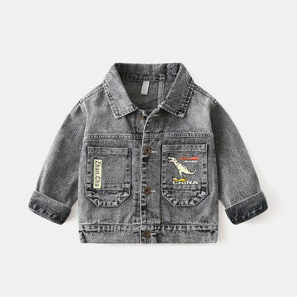 [119278] - Jaket Jeans Style Anak - Motif Little Dino