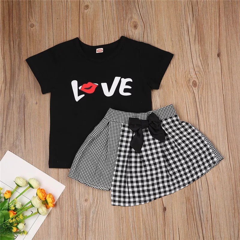 [363244] - Baju Setelan Fashion Trend Anak Perempuan - Motif Tartan Love