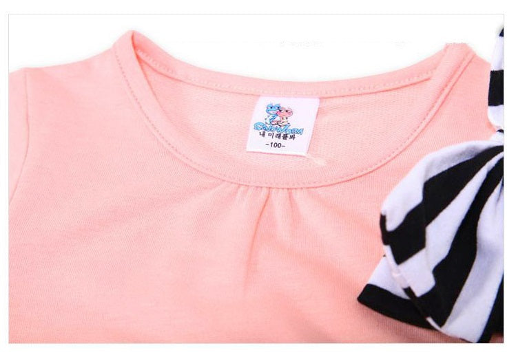 [356110-NAVY] - Baju Setelan Anak - Motif Striped Ribbon