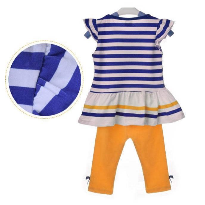 [356142] - Setelan Ootd Kutung Anak - Motif Line Flowers