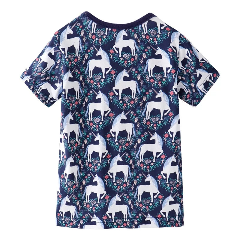 [357463] - Atasan Anak / Kaos Anak / Baju Atasan Summer Anak Trendi - Motif Beautiful Unicorn