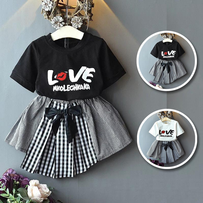 [363244] - Baju Setelan Fashion Trend Anak Perempuan - Motif Tartan Love