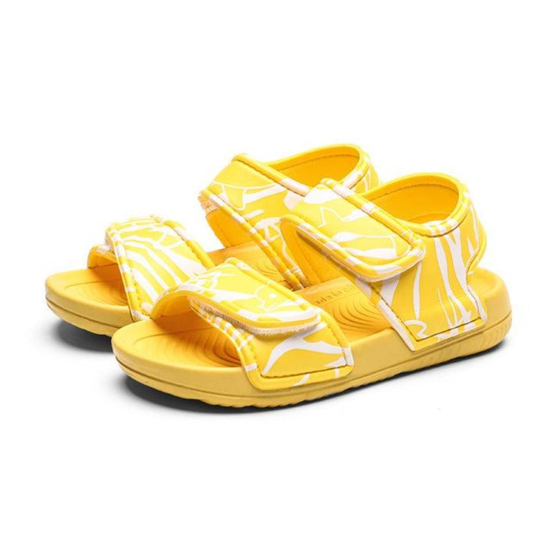 [382103-YELLOW] - Sepatu Sandal Santai Anak Import - Motif Abstract Style