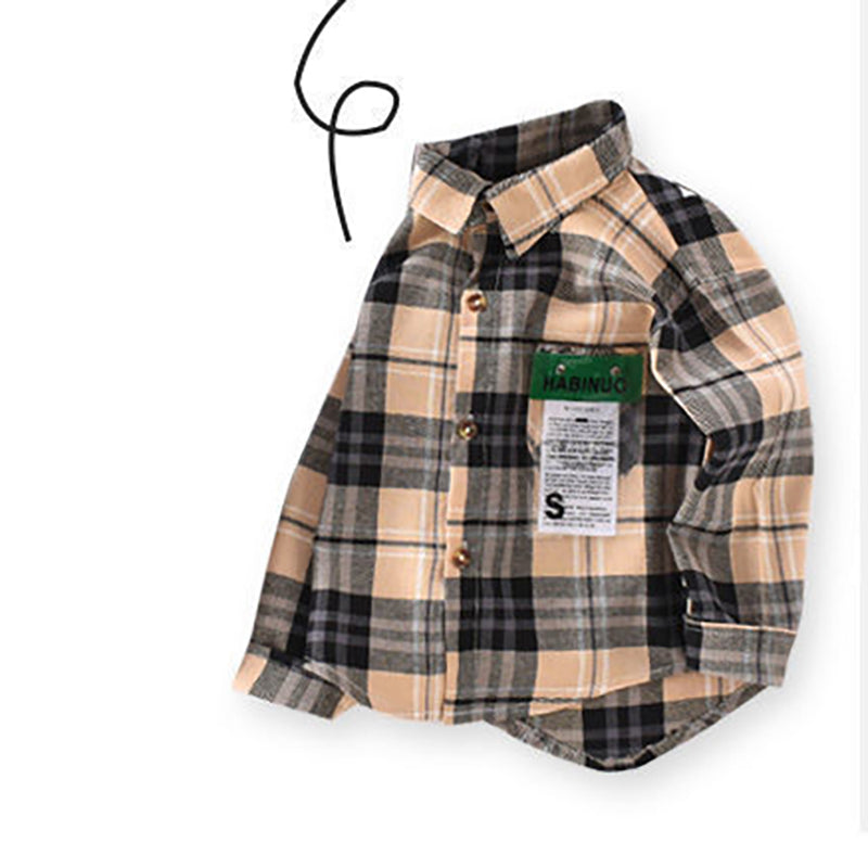 [515117] - Import Atasan Kemeja Trendi Anak - Motif Modern Tartan