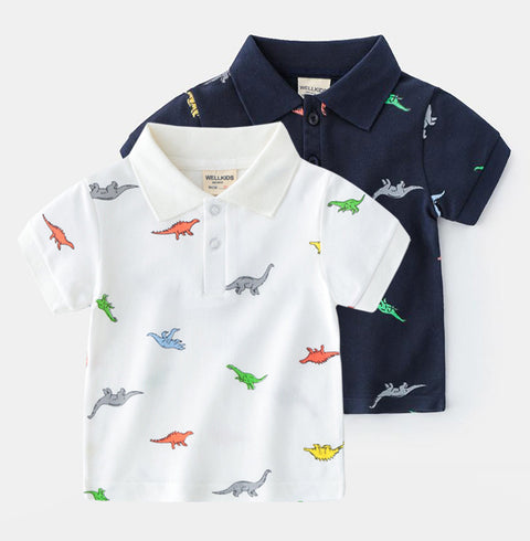 [513101] - Atasan Kaos Polo Fashion Anak - Motif Little Dinosaur
