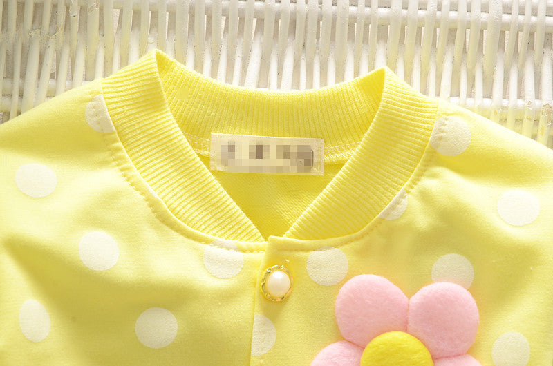 jual [102132] - Jaket Cardigan Anak Perempuan 1 - 4 Tahun - Motif Bunga Polka [B1003] 