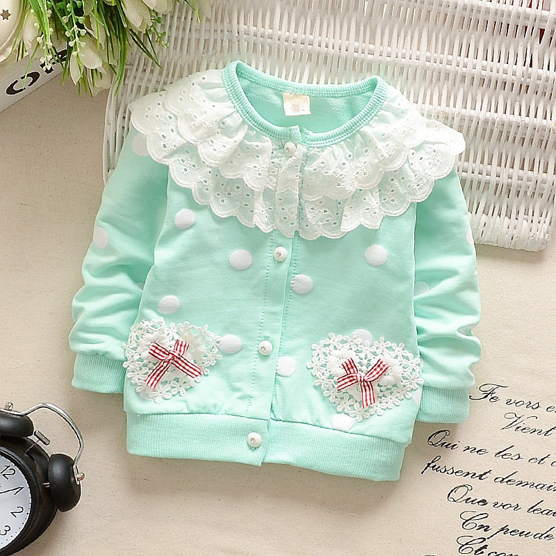 jual [102140] - Jaket Renda Polka Anak Perempuan 9 Bln - 3 Thn - Color Pastel [B1005] 