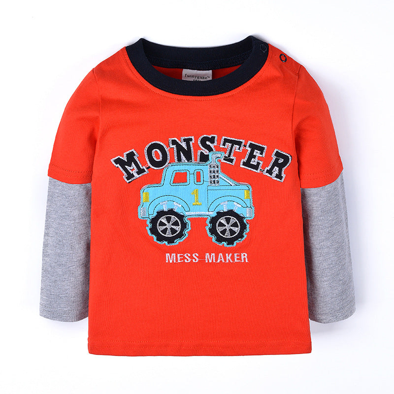 [357381] - Kaos Anak Import / Baju Atasan Summer Anak Trendi - Motif Bordir Monster Mess Maker