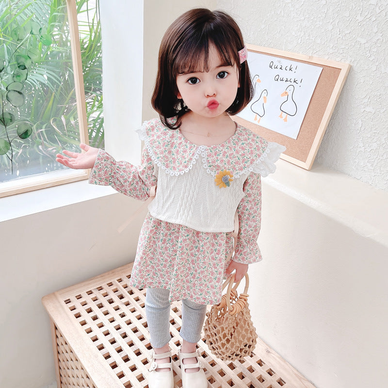 [340135] - Setelan Blouse Fashion Anak Perempuan - Motif Abstract Flowers