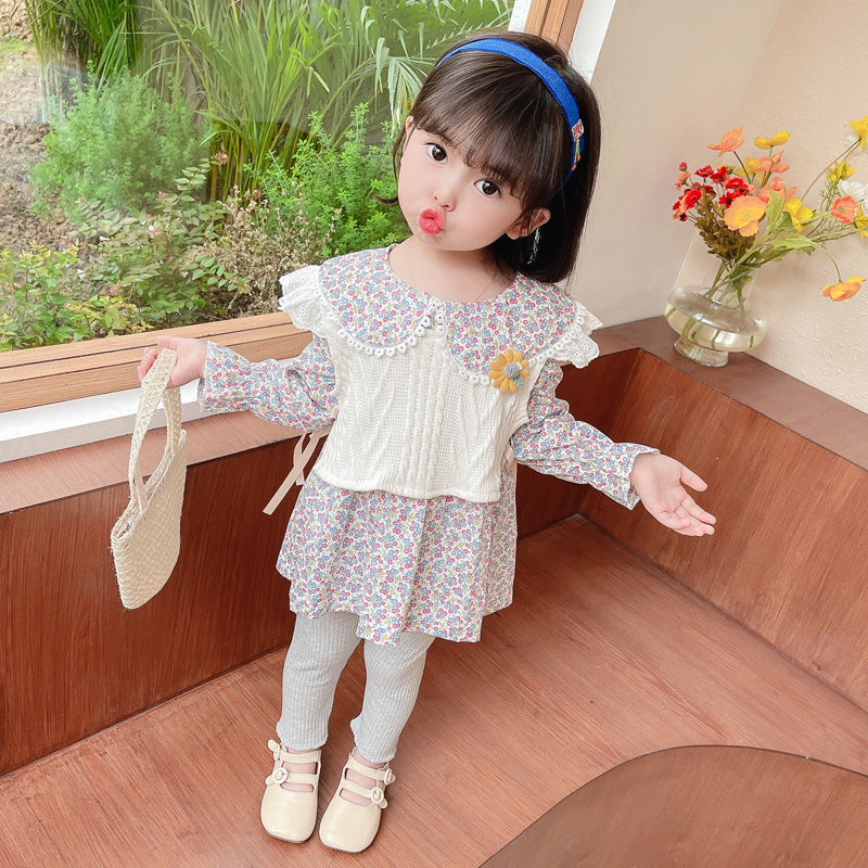[340135] - Setelan Blouse Fashion Anak Perempuan - Motif Abstract Flowers