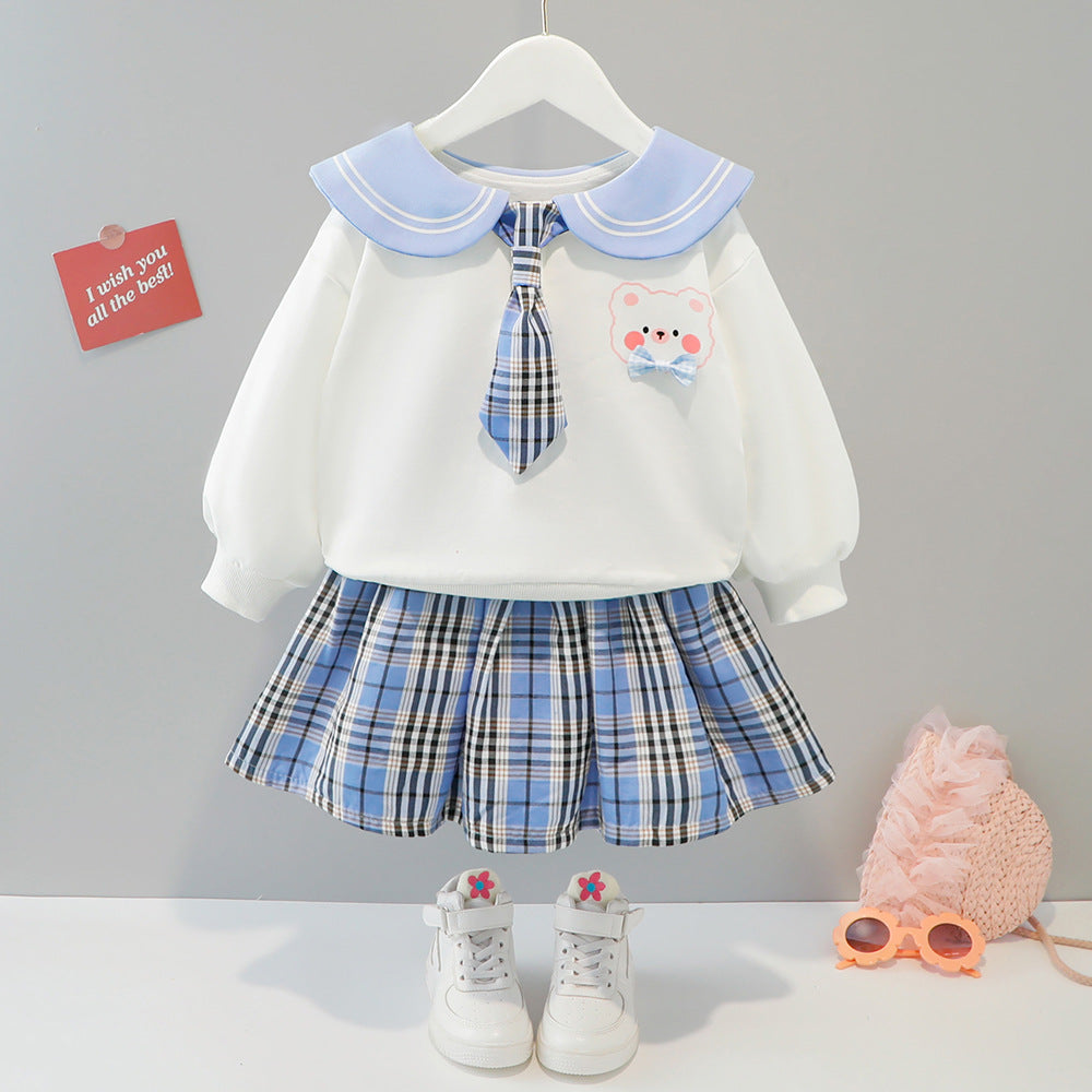 [340137] - Setelan Sweater Fashion Anak Perempuan - Motif Plain Animal