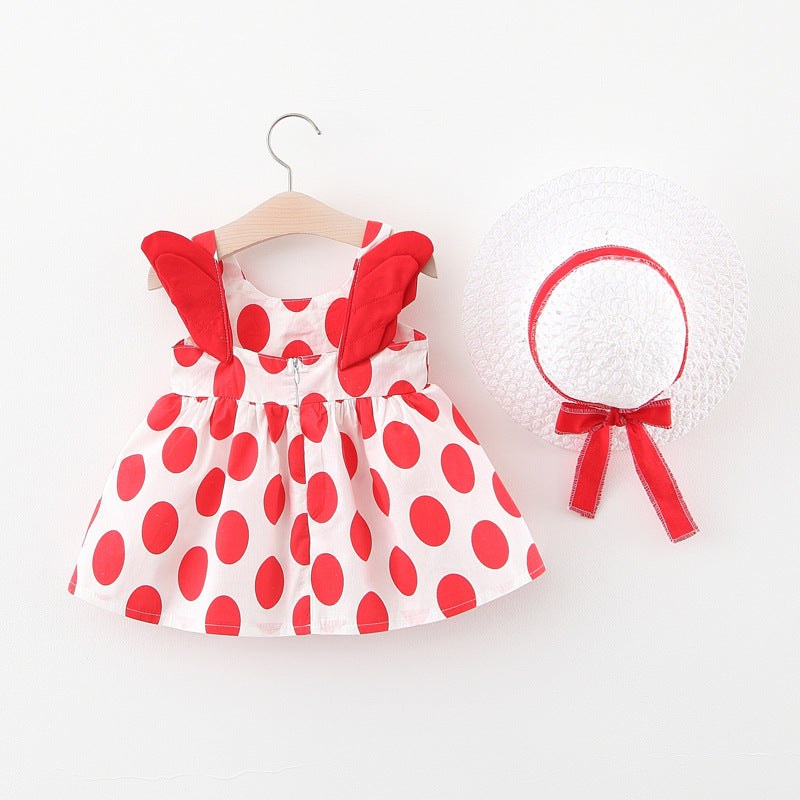 [340144] - Dress Lucu Fashion Anak - Motif Winged Polkadot
