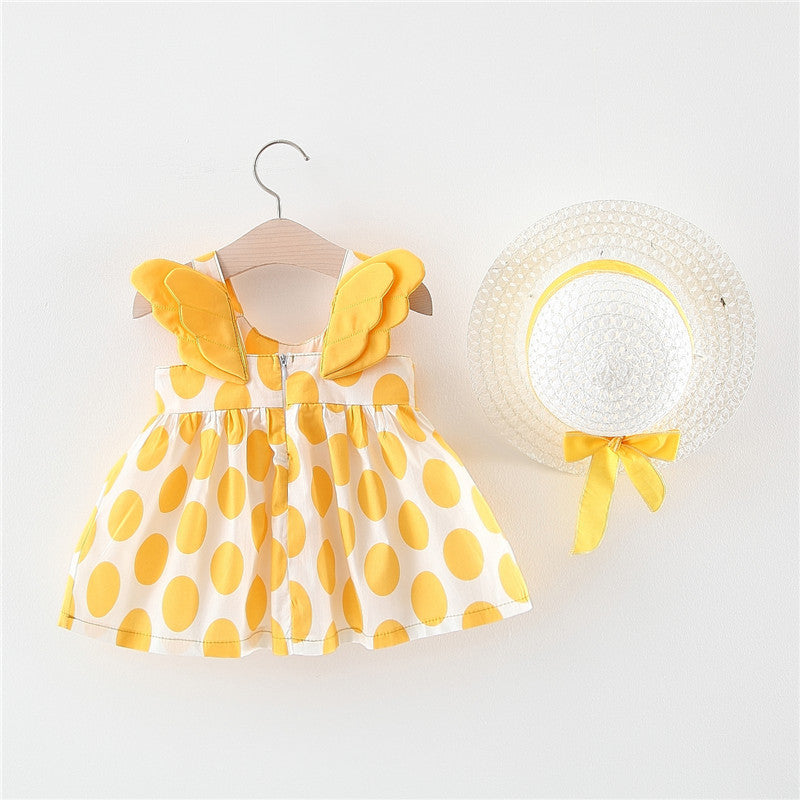 [340144] - Dress Lucu Fashion Anak - Motif Winged Polkadot