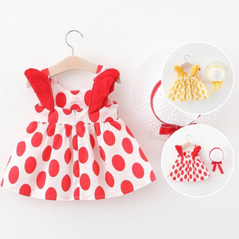 [340144] - Dress Lucu Fashion Anak - Motif Winged Polkadot