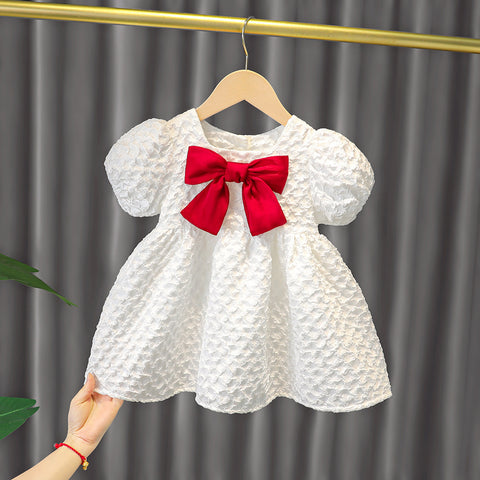 [340157] - Dress Gaun Pesta Lengan Pendek Balon Anak Perempuan - Motif Tangled Pattern