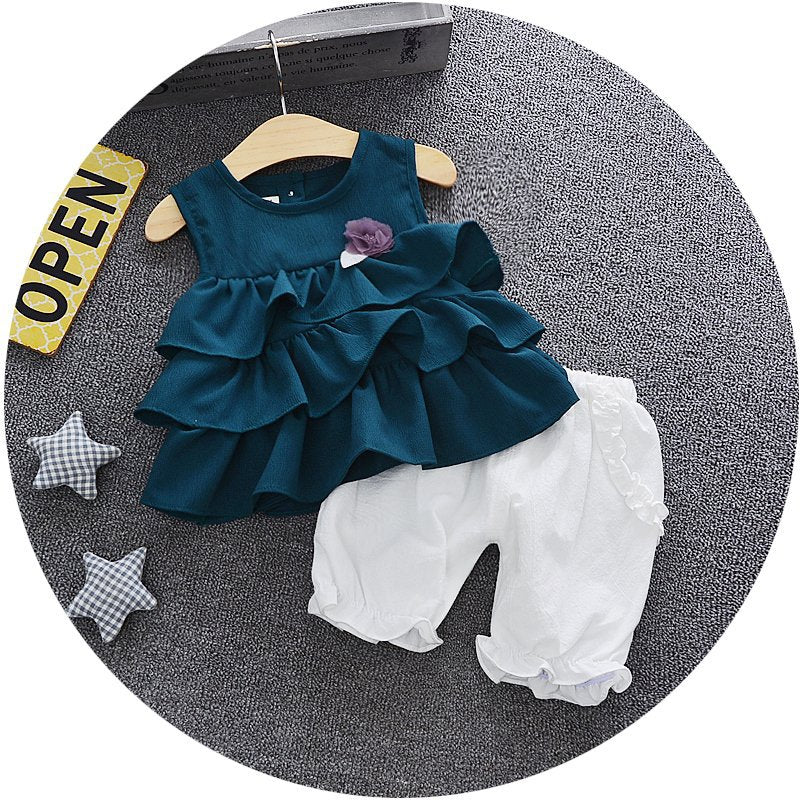 [340158] - Setelan Ootd Fashionable Anak Perempuan - Motif Flowering Tassel
