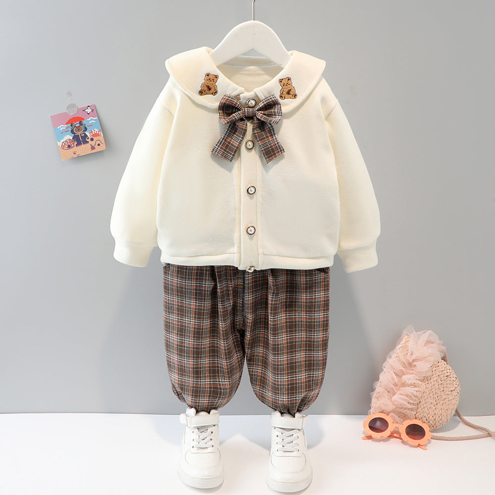 [340179] - Setelan Trendy Anak - Motif Bear Ribbon