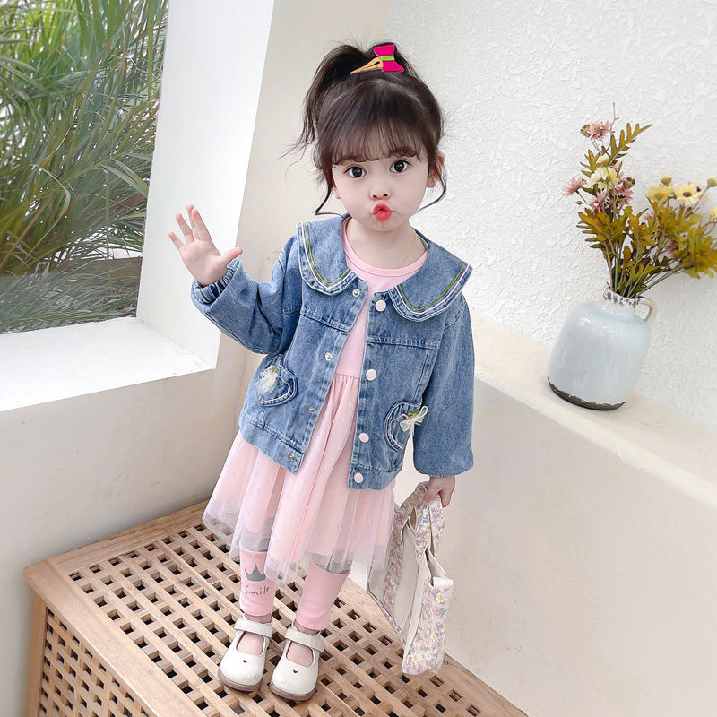 [340188] - Setelan Ootd Anak Trendy - Motif Heart Ribbon